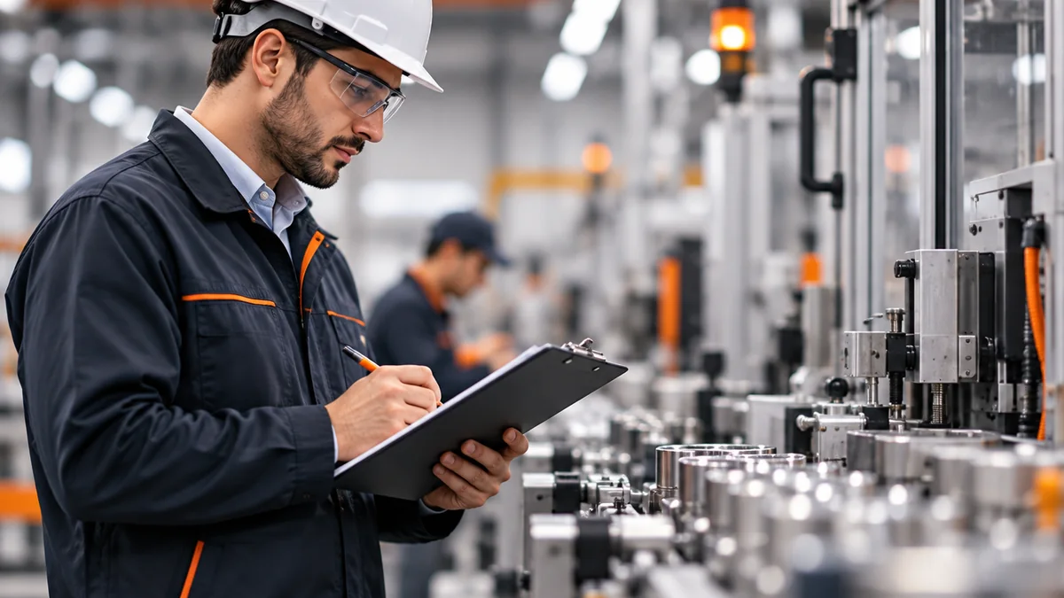 Validación e inspección de fabricante en planta industrial